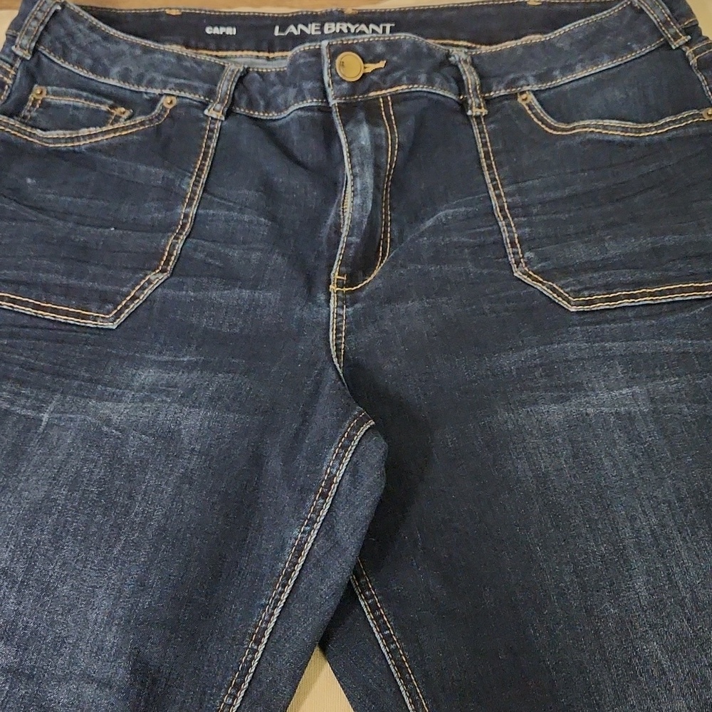 Lane Bryant Dark Blue Denim Jeans 22 High Waist/ Ankle - Picture 2 of 5